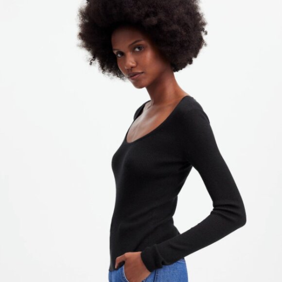 Madewell Merino Wool-Silk Blend Scoopneck Sweater • size small • NWT • NS654 - Picture 3 of 13